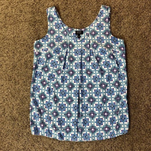 Nicole by Nicole Miller Blouse Womens L Used Sleeveless Blue Purple Cream - Picture 8 of 12